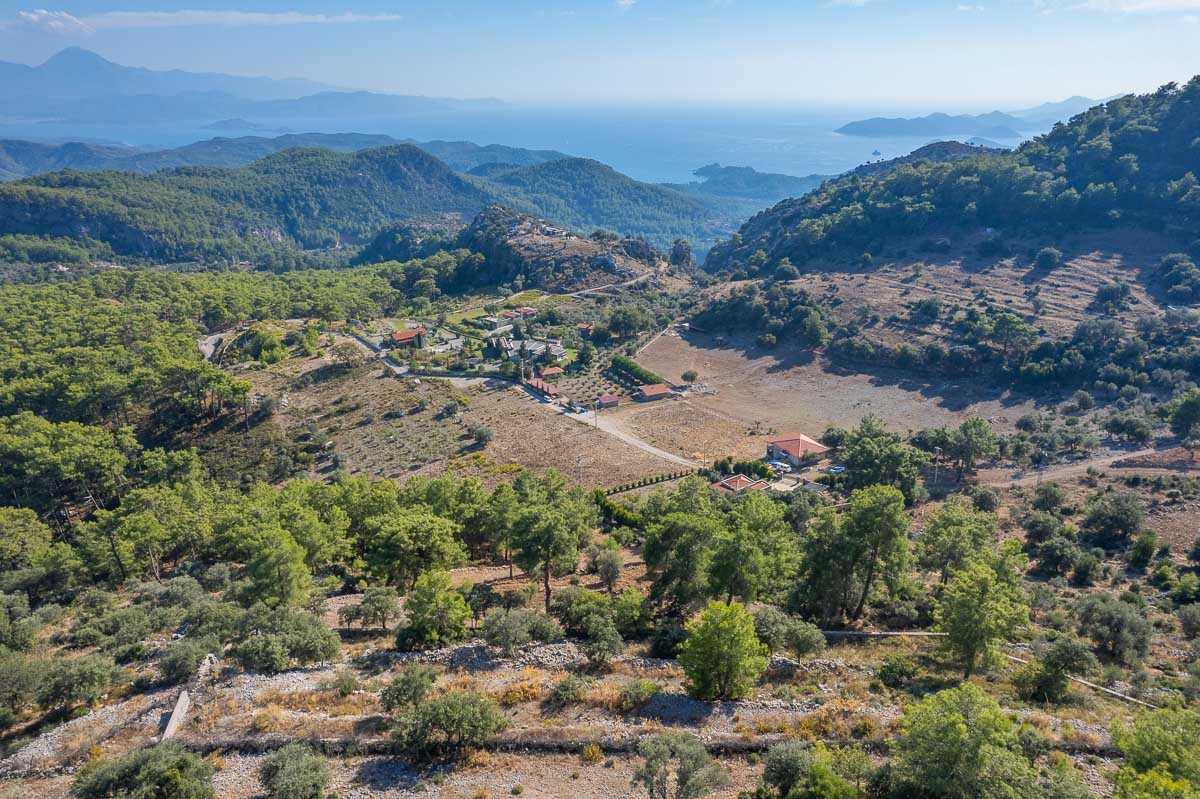 The Land with Panoramic Sea View in Gökçeovacık, Fethiye
